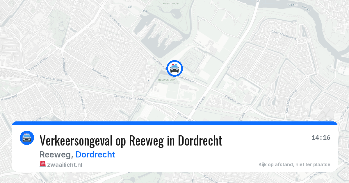 Verkeersongeval op Reeweg in Dordrecht — 14 feb 2026