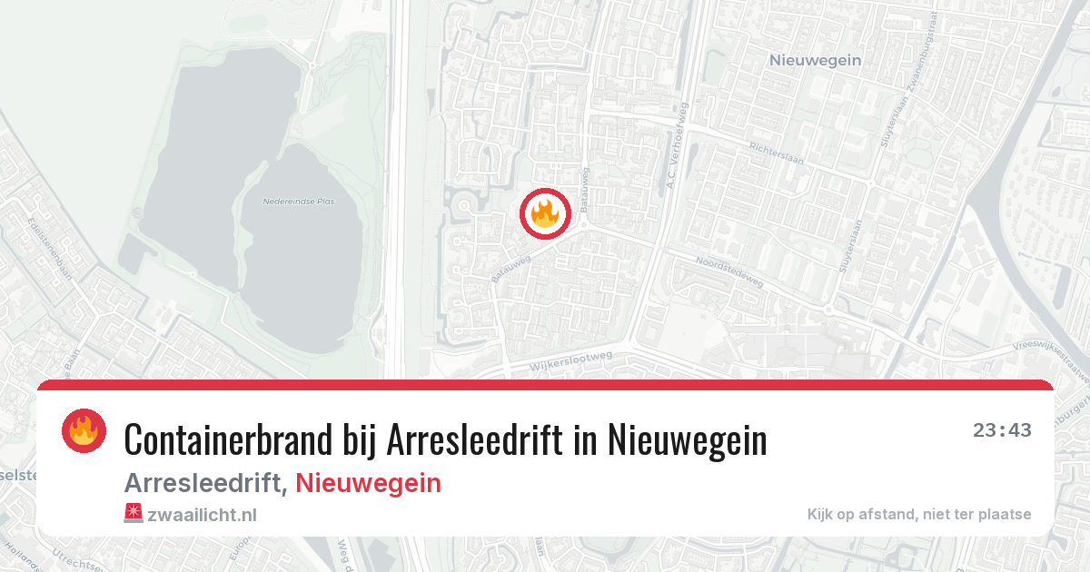 Containerbrand bij Arresleedrift in Nieuwegein — 1 aug 2026