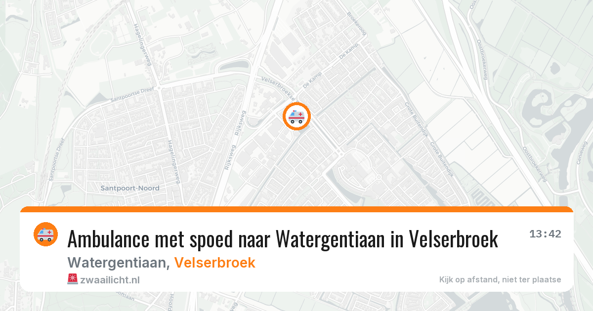 Ambulance met spoed naar Watergentiaan in Velserbroek — 1 aug 2026
