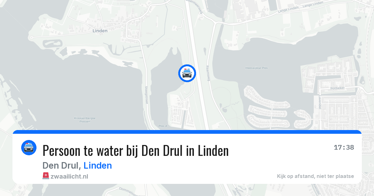 Persoon te water bij Den Drul in Linden — 26 jul 2026