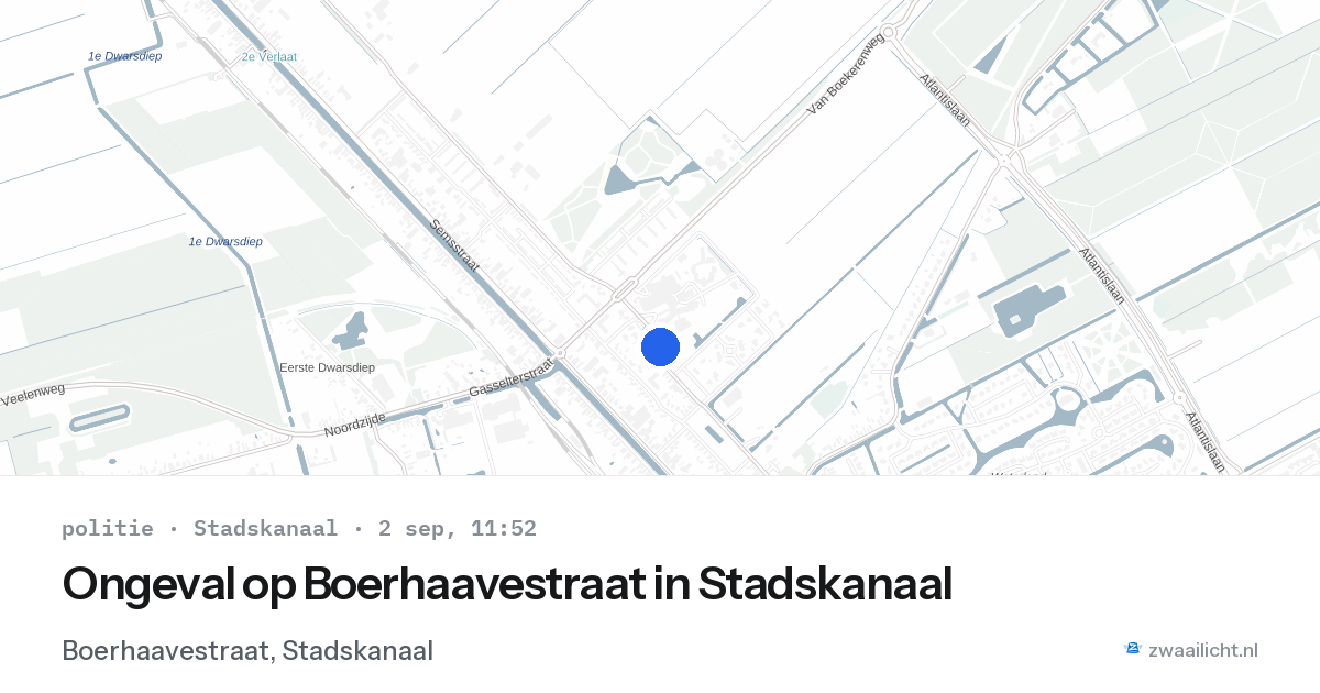 Ongeval op Boerhaavestraat in Stadskanaal — 2 sep 2026