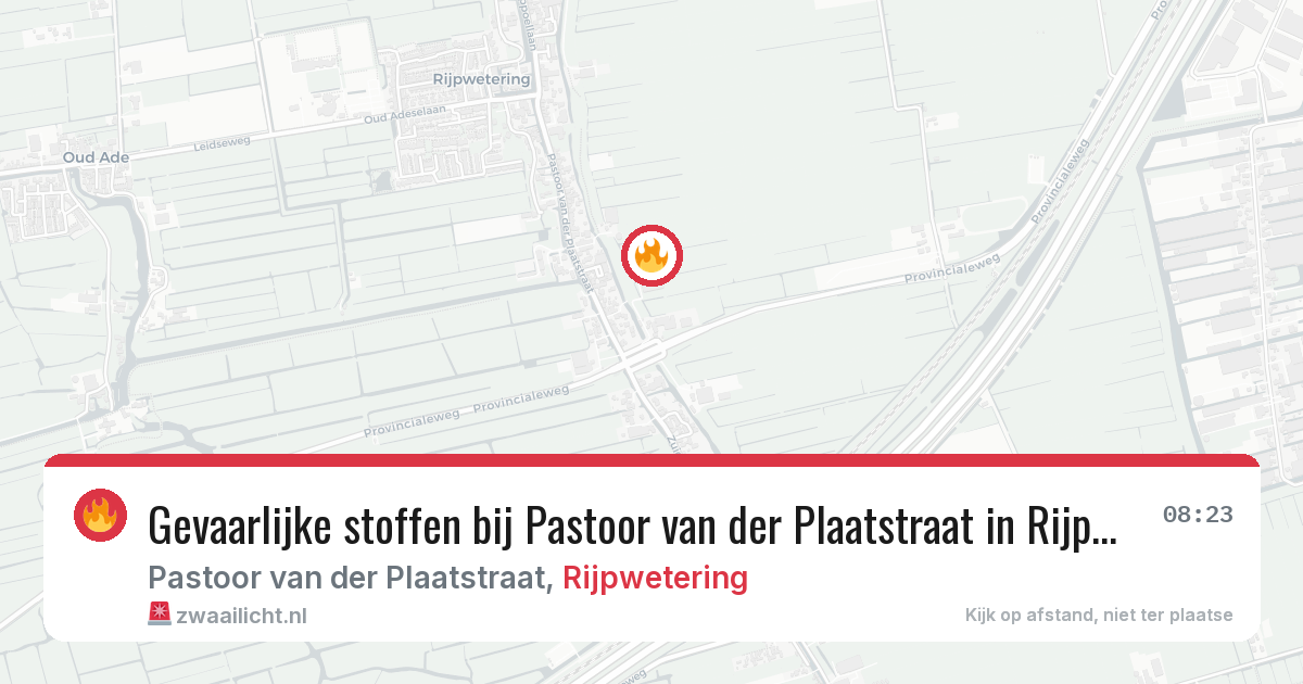 Gevaarlijke stoffen bij Pastoor van der Plaatstraat in Rijpwetering — 19 feb 2026