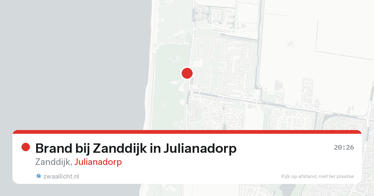 Brand bij Zanddijk in Julianadorp — 16 aug 2026