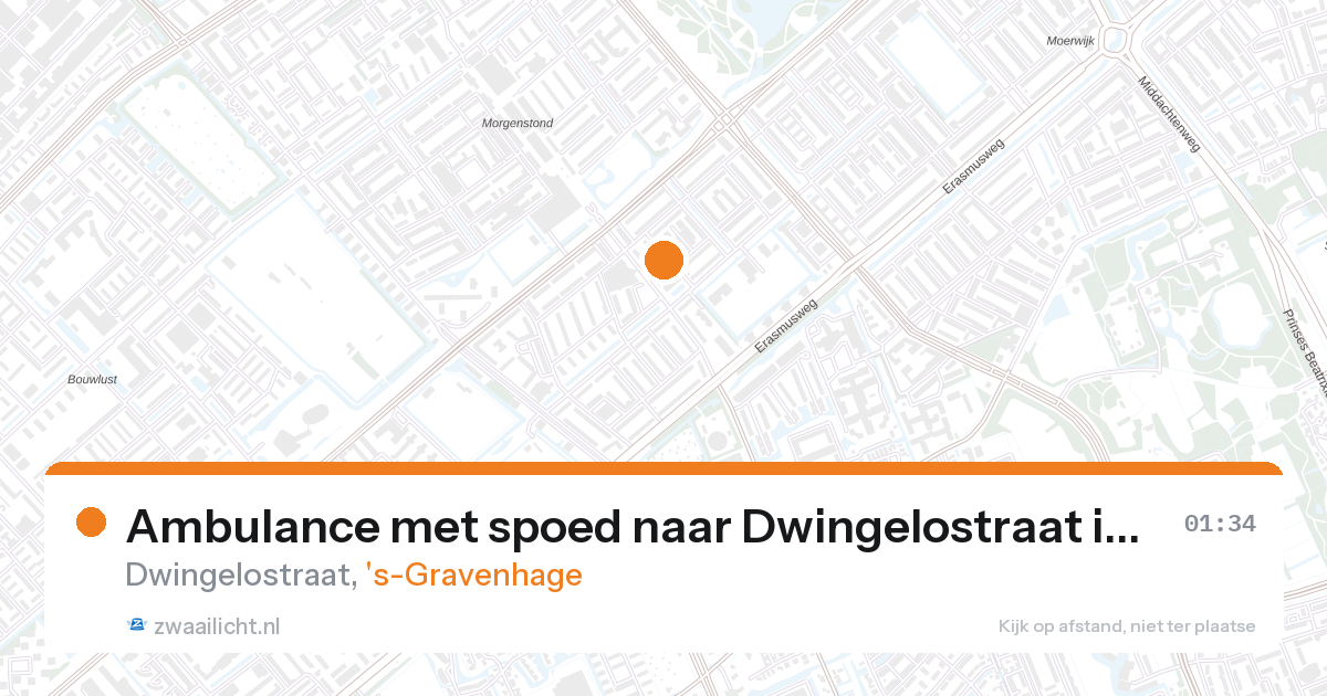 Ambulance met spoed naar Dwingelostraat in 's-Gravenhage — 27 aug 2026
