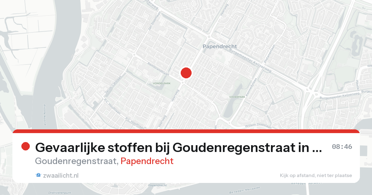 Gevaarlijke stoffen bij Goudenregenstraat in Papendrecht — 12 mrt 2026