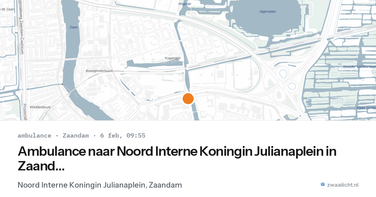 Ambulance naar Noord Interne Koningin Julianaplein in Zaandam — 6 feb 2026