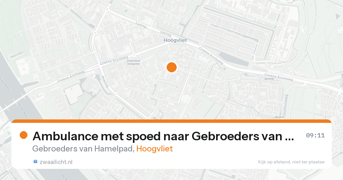 Ambulance met spoed naar Gebroeders van Hamelpad in Hoogvliet — 20 aug 2026