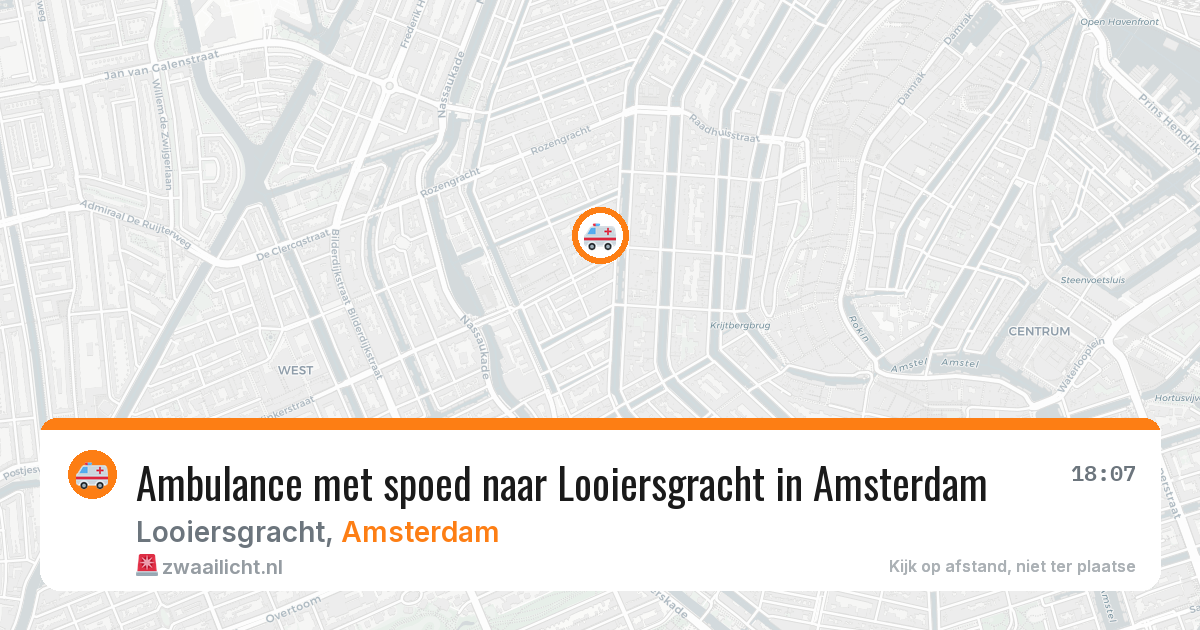 Ambulance met spoed naar Looiersgracht in Amsterdam — 17 jun 2026