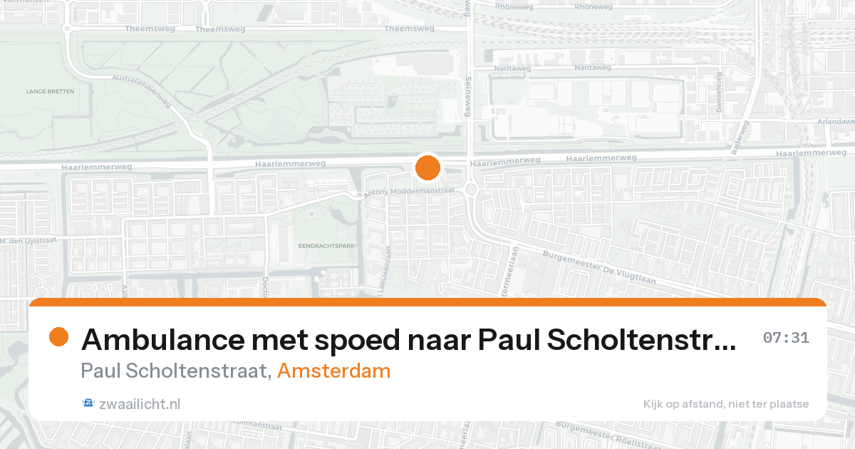 Ambulance met spoed naar Paul Scholtenstraat in Amsterdam — 8 feb 2026