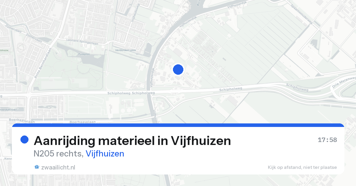 Aanrijding materieel in Vijfhuizen — 22 aug 2026