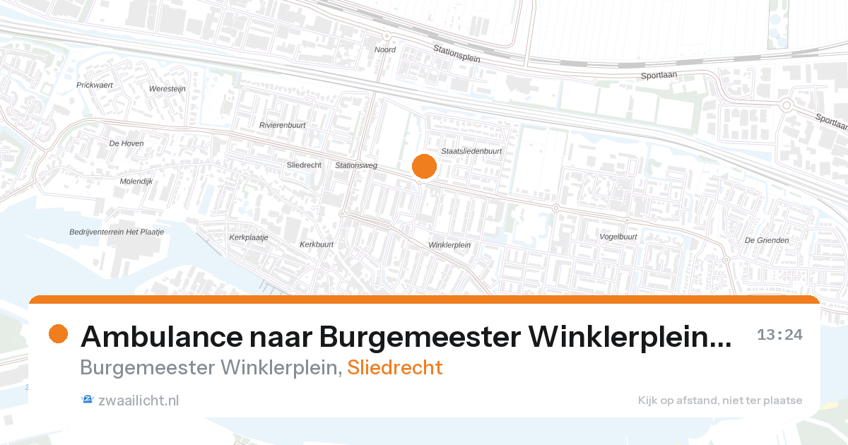 Ambulance naar Burgemeester Winklerplein in Sliedrecht — 25 apr 2026