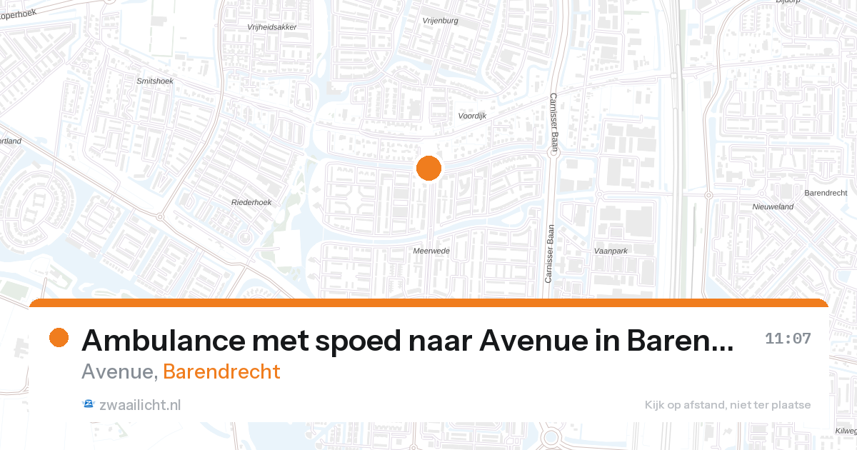 Ambulance met spoed naar Avenue in Barendrecht — 28 aug 2026