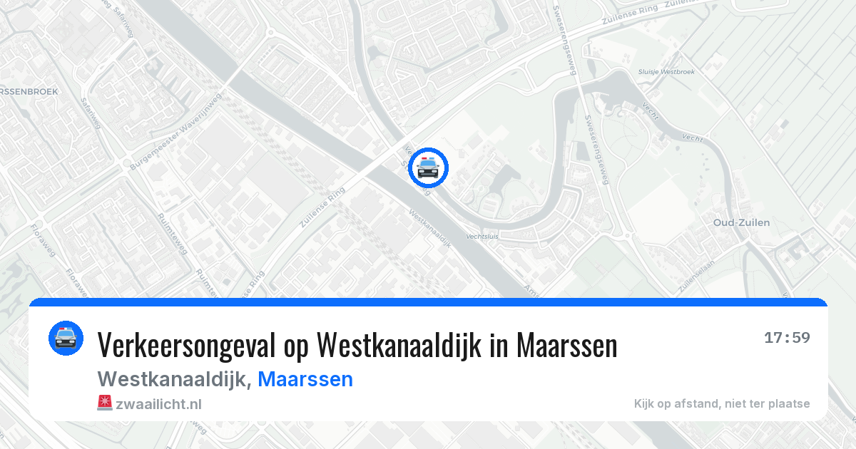 Verkeersongeval op Westkanaaldijk in Maarssen — 18 jul 2026