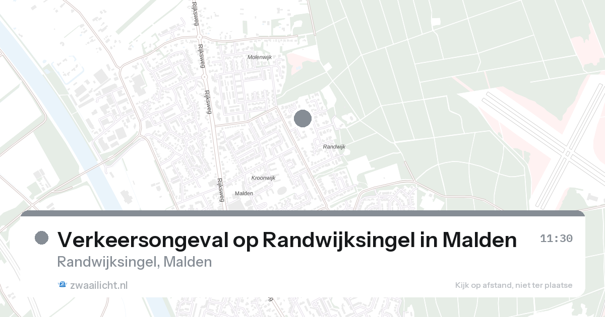 Verkeersongeval op Randwijksingel in Malden — 25 aug 2026