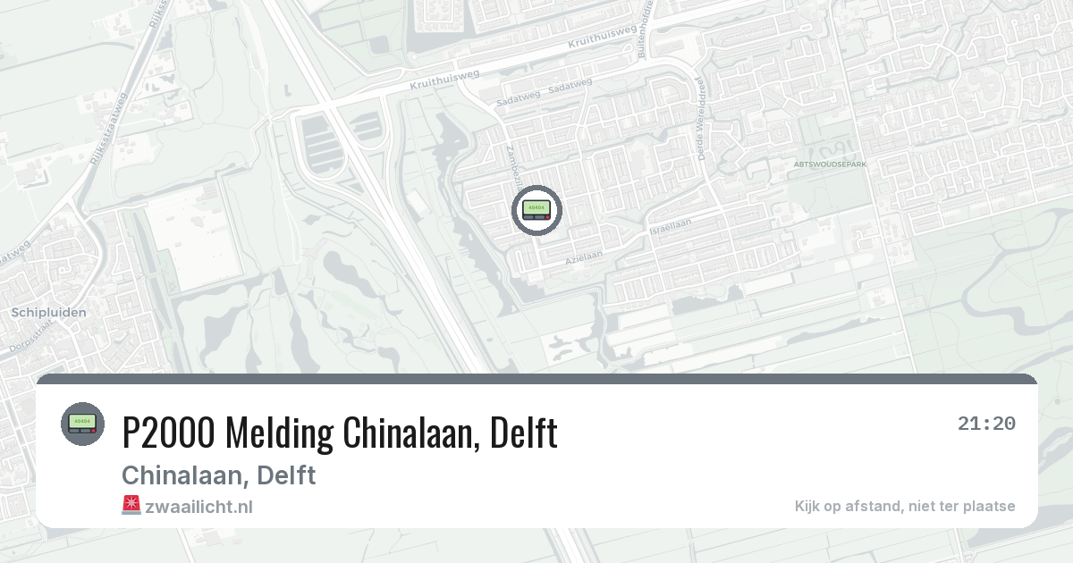 P2000 Melding Chinalaan, Delft — 17 apr 2026