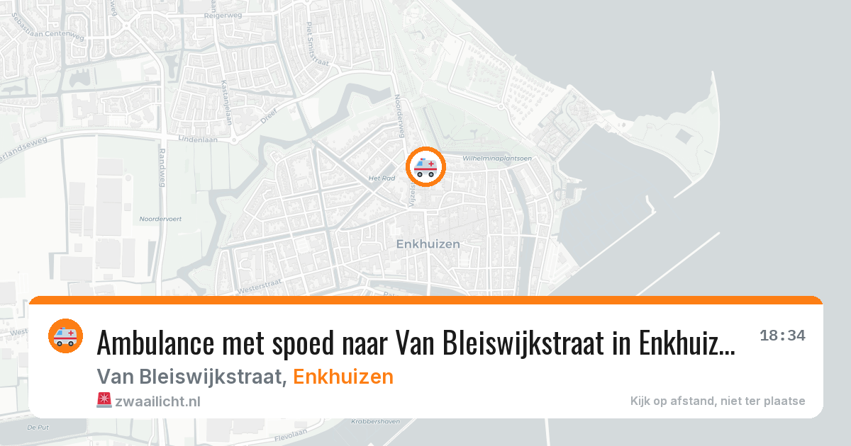 Ambulance met spoed naar Van Bleiswijkstraat in Enkhuizen — 22 jun 2026
