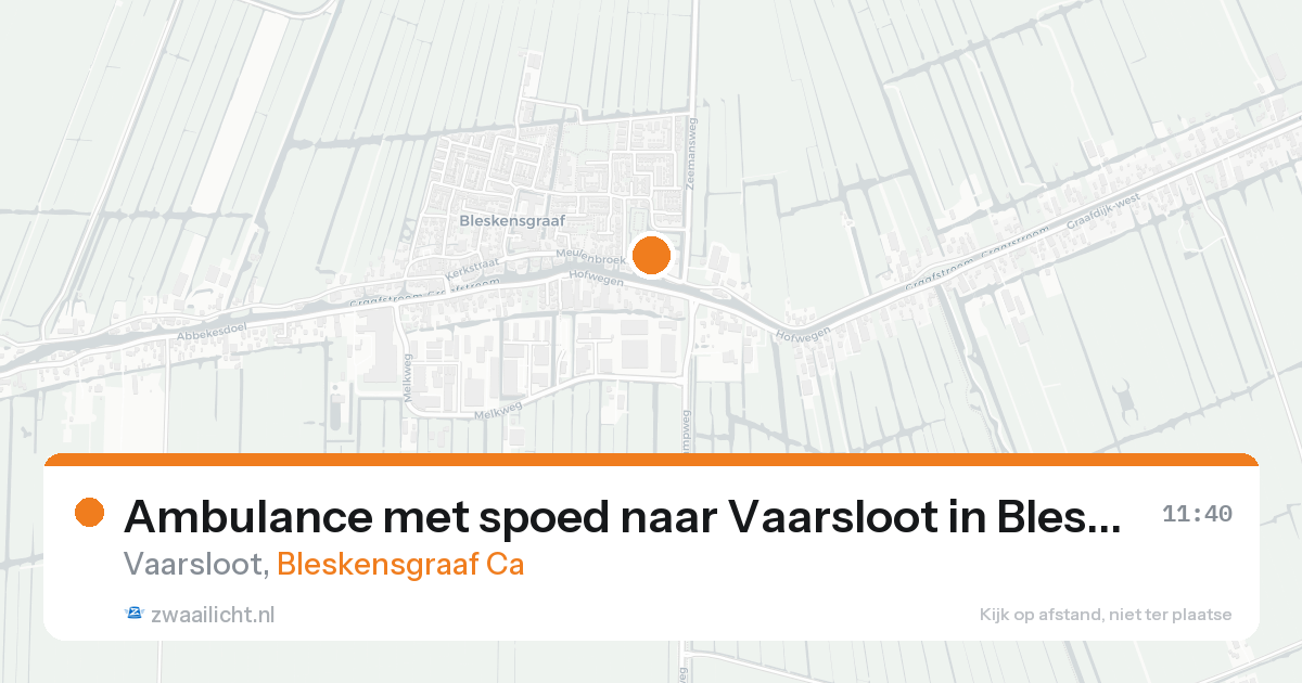 Ambulance met spoed naar Vaarsloot in Bleskensgraaf Ca — 20 aug 2026