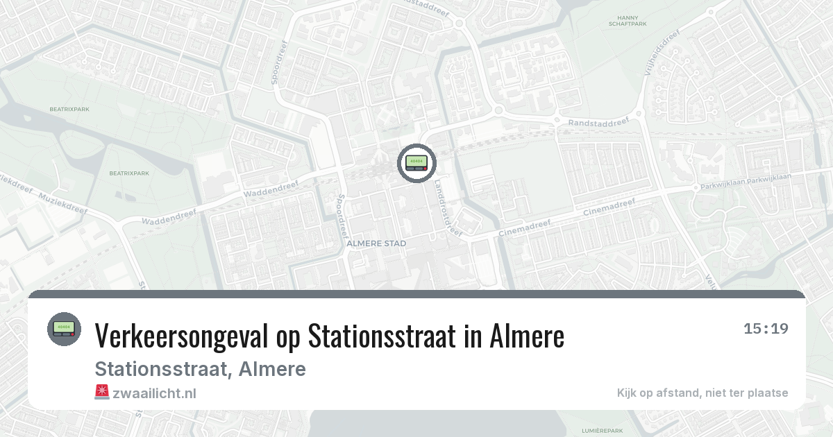 Verkeersongeval op Stationsstraat in Almere — 25 feb 2026