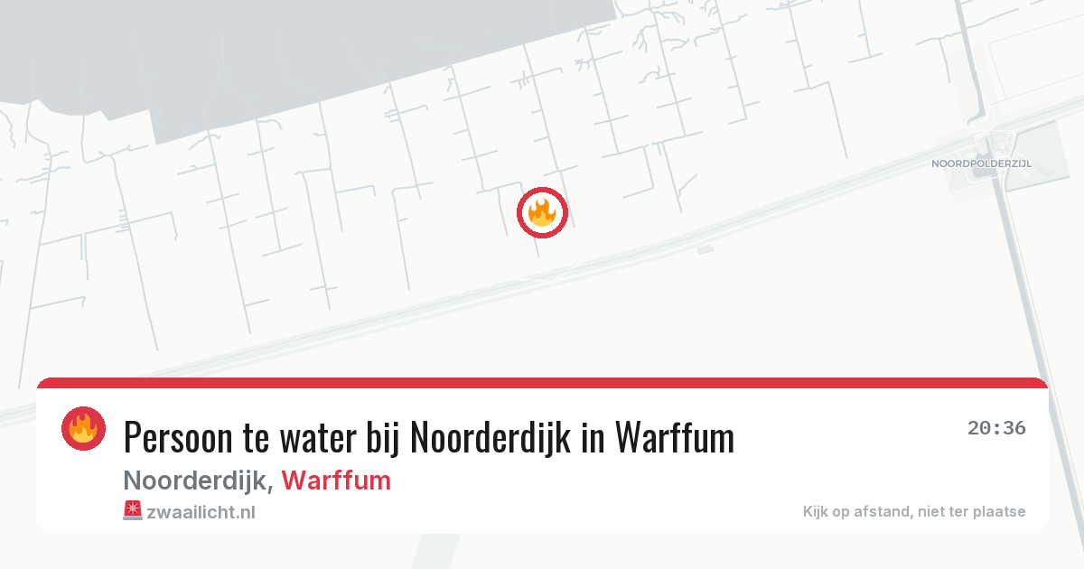 Persoon te water bij Noorderdijk in Warffum — 23 jun 2026