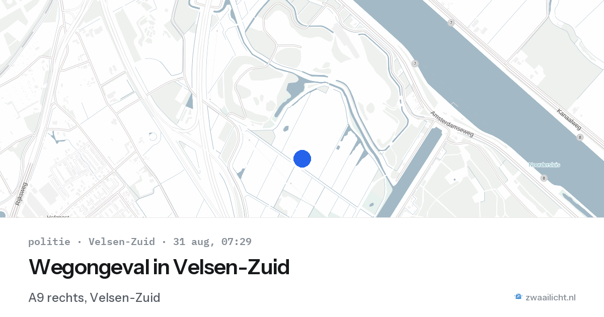 Wegongeval in Velsen-Zuid — 31 aug 2026