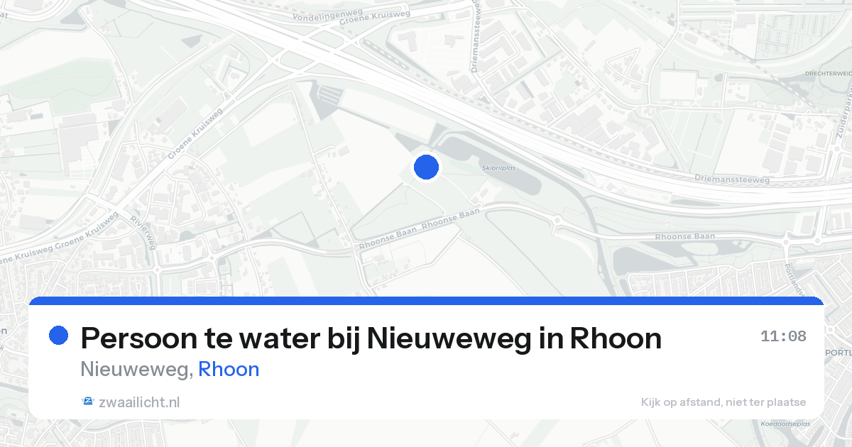 Persoon te water bij Nieuweweg in Rhoon — 16 aug 2026