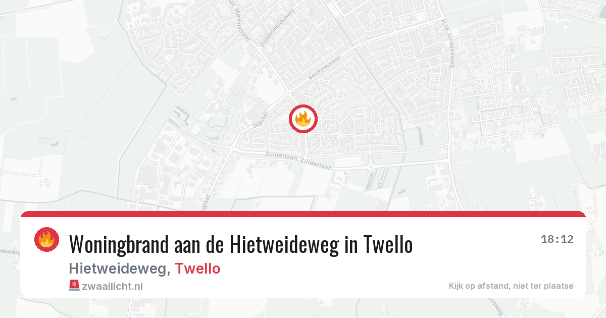 Woningbrand aan de Hietweideweg in Twello — 22 mrt 2026