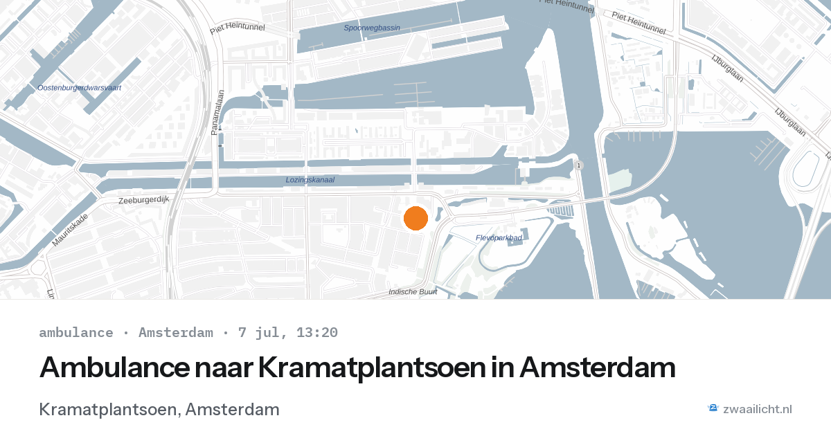 Ambulance naar Kramatplantsoen in Amsterdam — 7 jul 2026