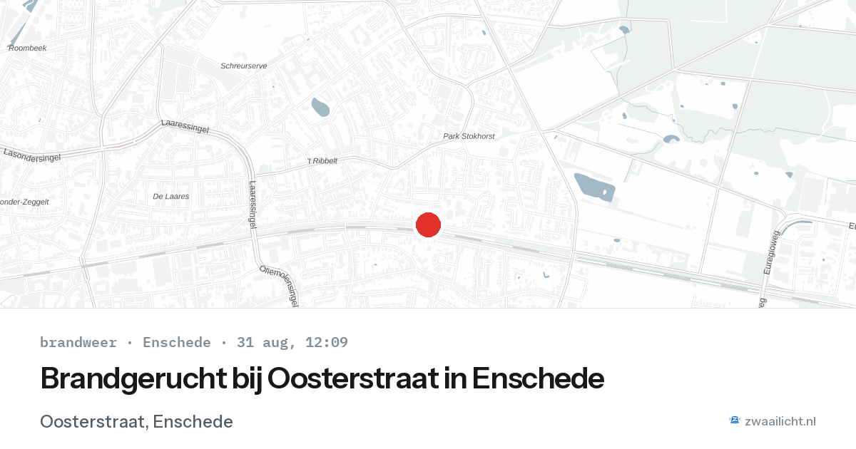 Brandgerucht bij Oosterstraat in Enschede — 31 aug 2026