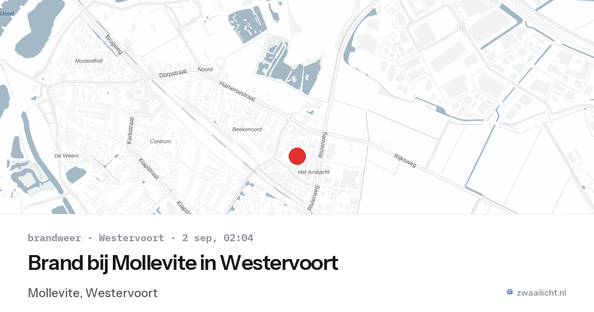 Brand bij Mollevite in Westervoort — 2 sep 2026
