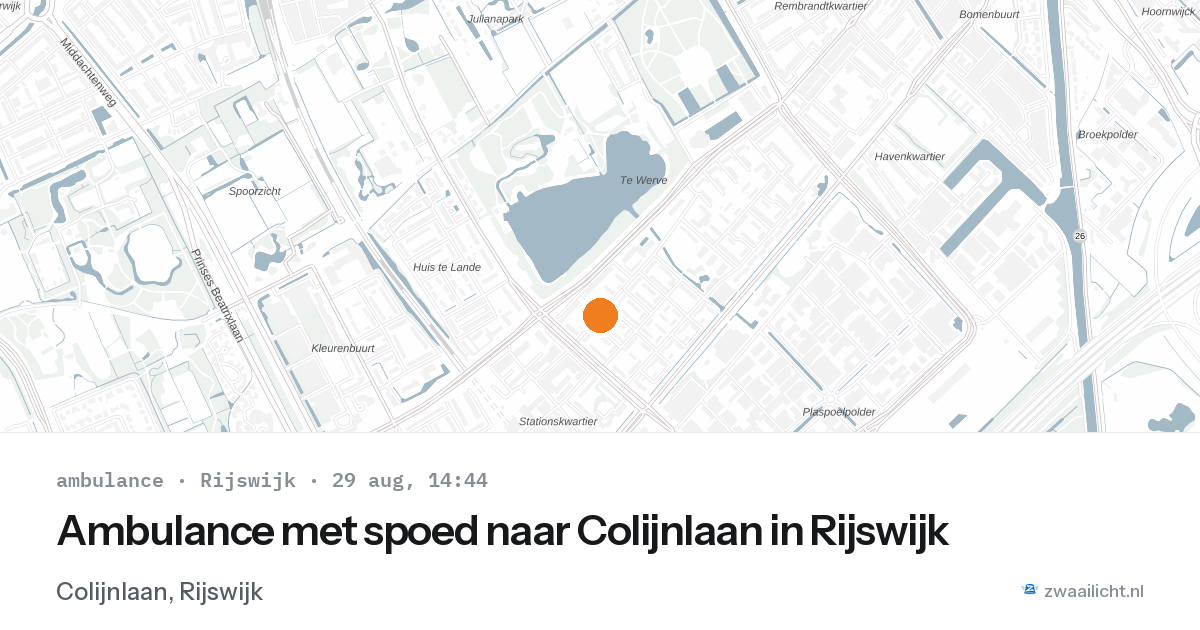 Ambulance met spoed naar Colijnlaan in Rijswijk — 29 aug 2026