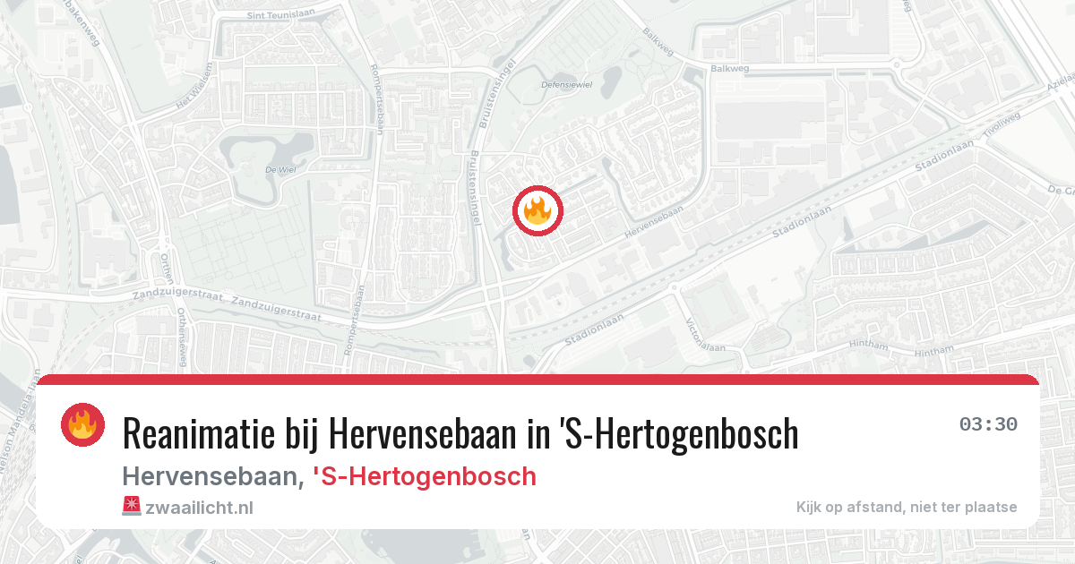 Reanimatie bij Hervensebaan in 'S-Hertogenbosch — 9 aug 2026