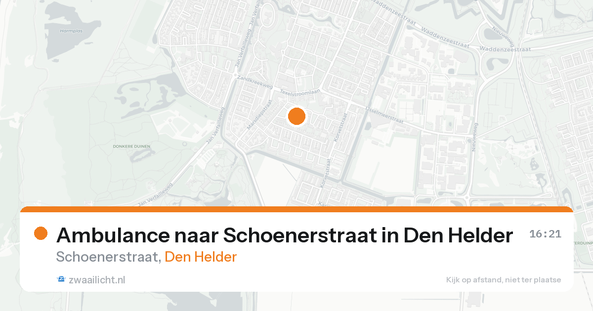 Ambulance naar Schoenerstraat in Den Helder — 3 jul 2026