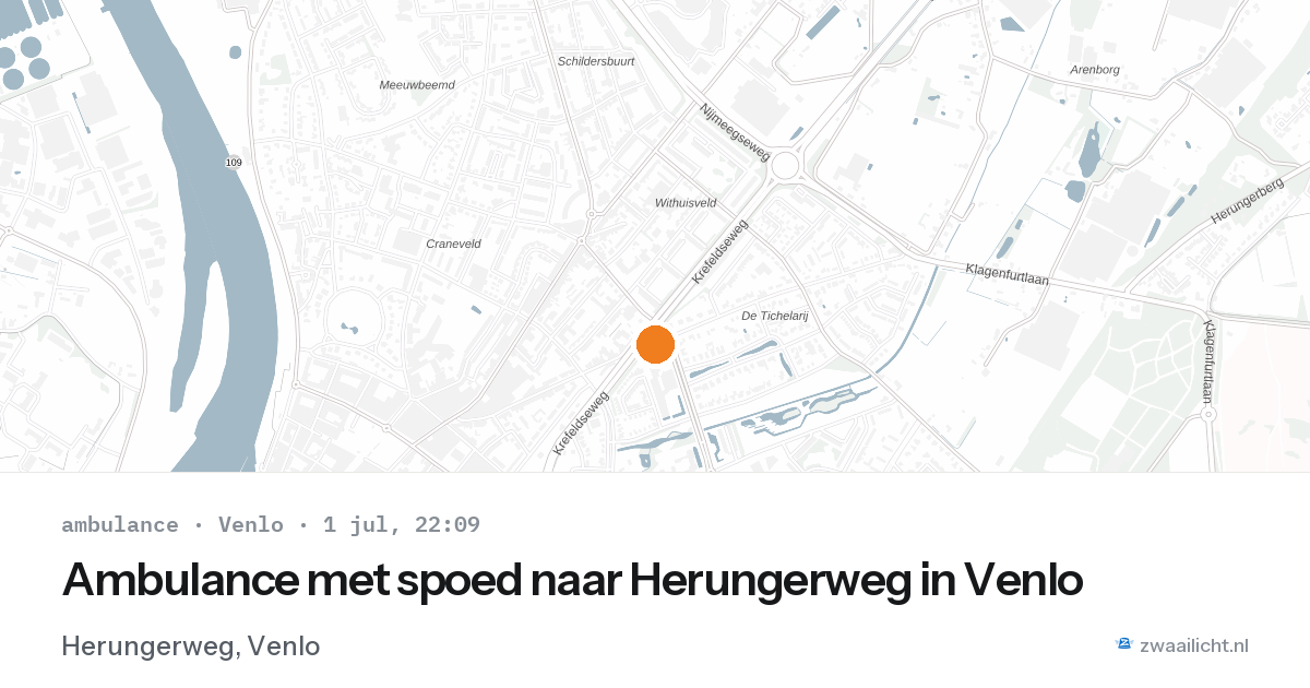Ambulance met spoed naar Herungerweg in Venlo — 1 jul 2026