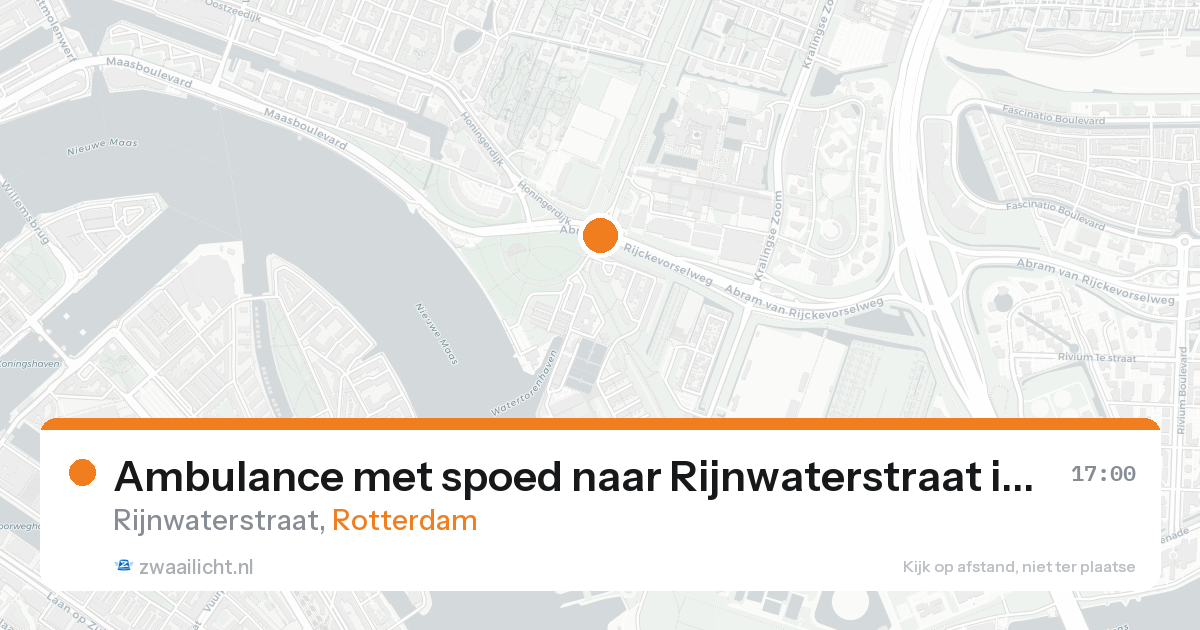 Ambulance met spoed naar Rijnwaterstraat in Rotterdam — 20 aug 2026