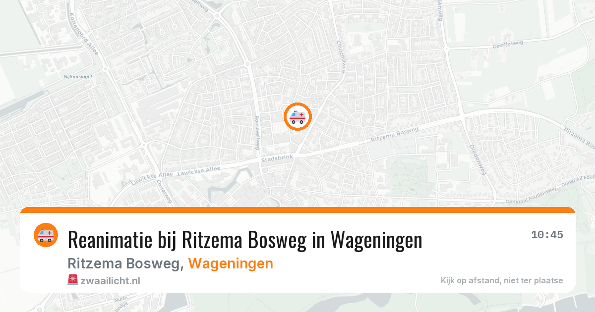 Reanimatie bij Ritzema Bosweg in Wageningen — 7 mrt 2026