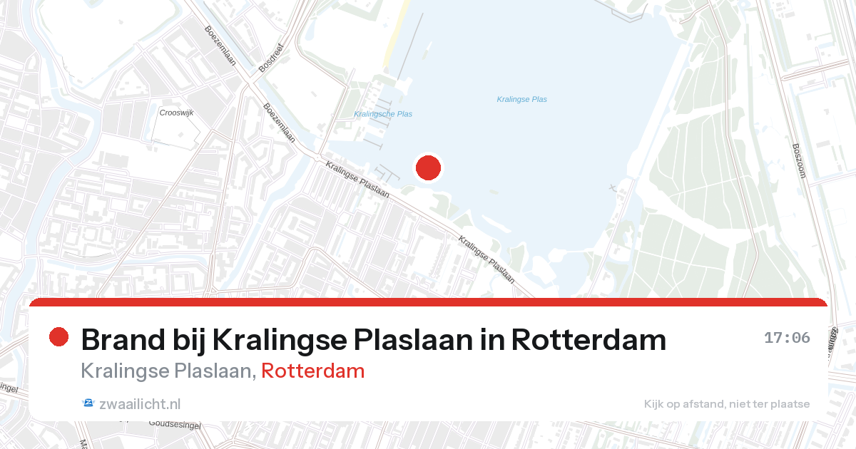 Brand bij Kralingse Plaslaan in Rotterdam — 27 aug 2026
