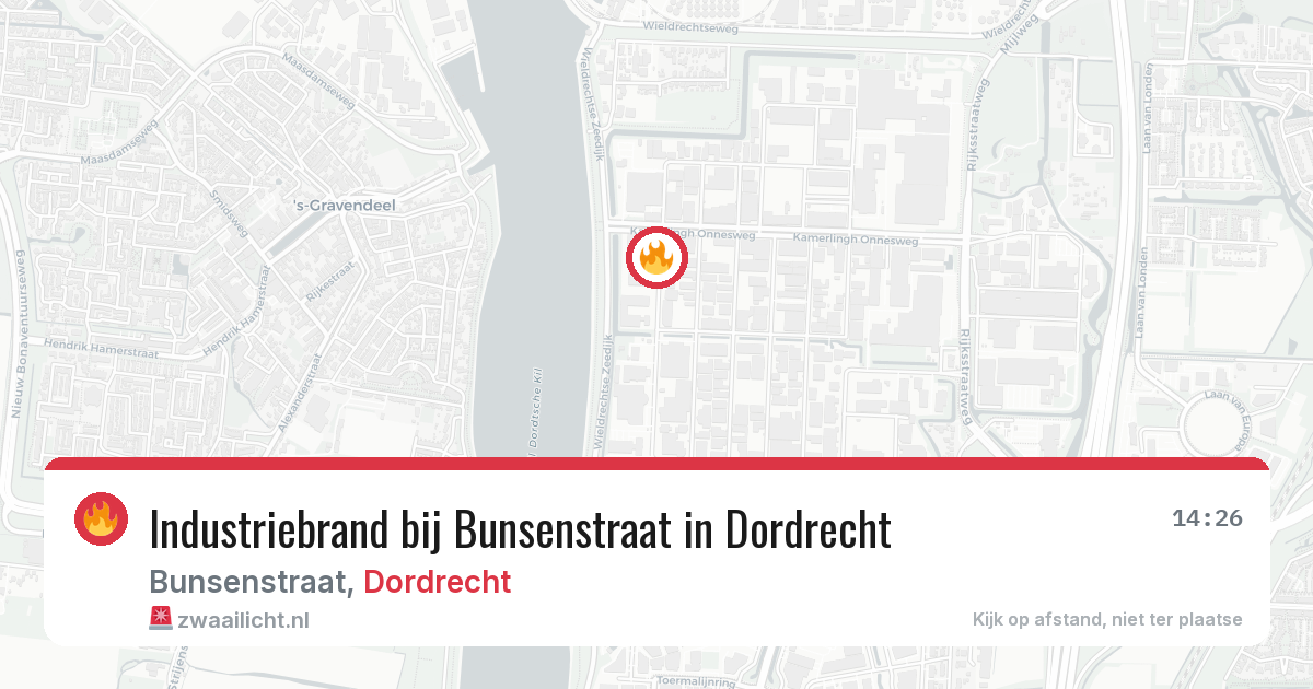 Industriebrand bij Bunsenstraat in Dordrecht — 23 jun 2026