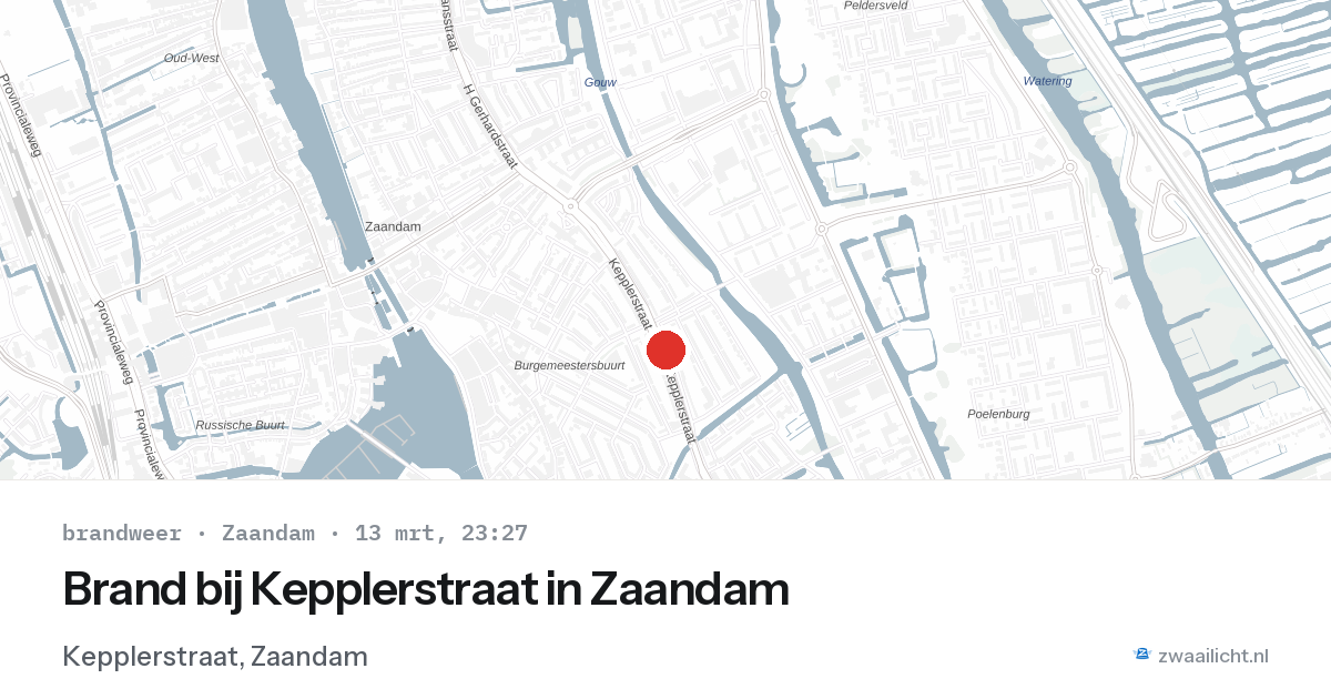 Brand bij Kepplerstraat in Zaandam — 13 mrt 2026