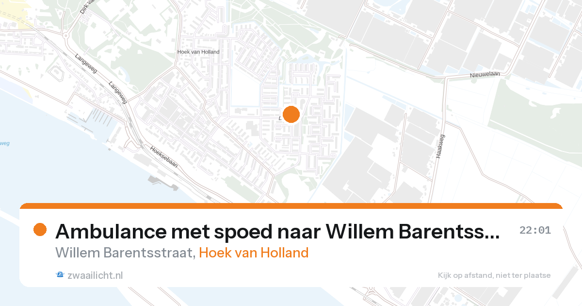 Ambulance met spoed naar Willem Barentsstraat in Hoek van Holland — 26 aug 2026