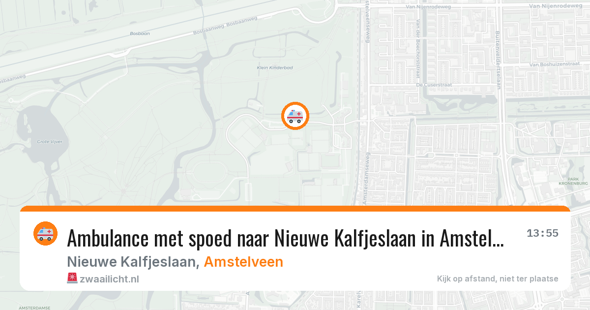 Ambulance met spoed naar Nieuwe Kalfjeslaan in Amstelveen — 14 aug 2026