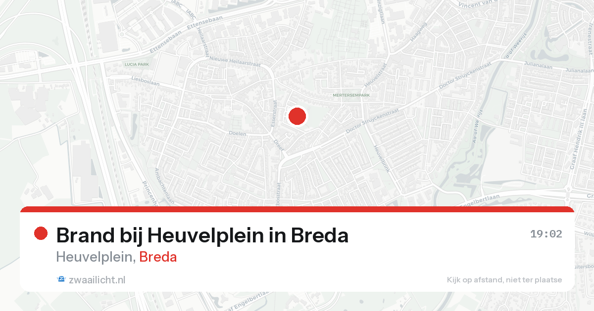 Brand bij Heuvelplein in Breda — 17 aug 2026