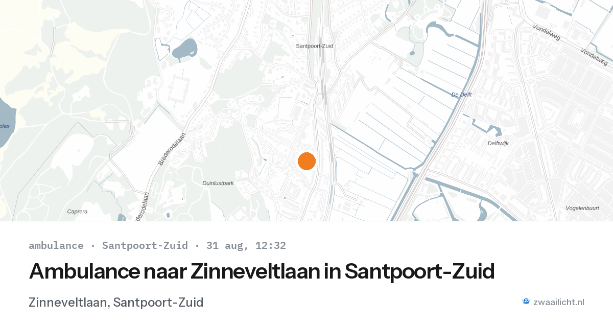Ambulance naar Zinneveltlaan in Santpoort-Zuid — 31 aug 2026