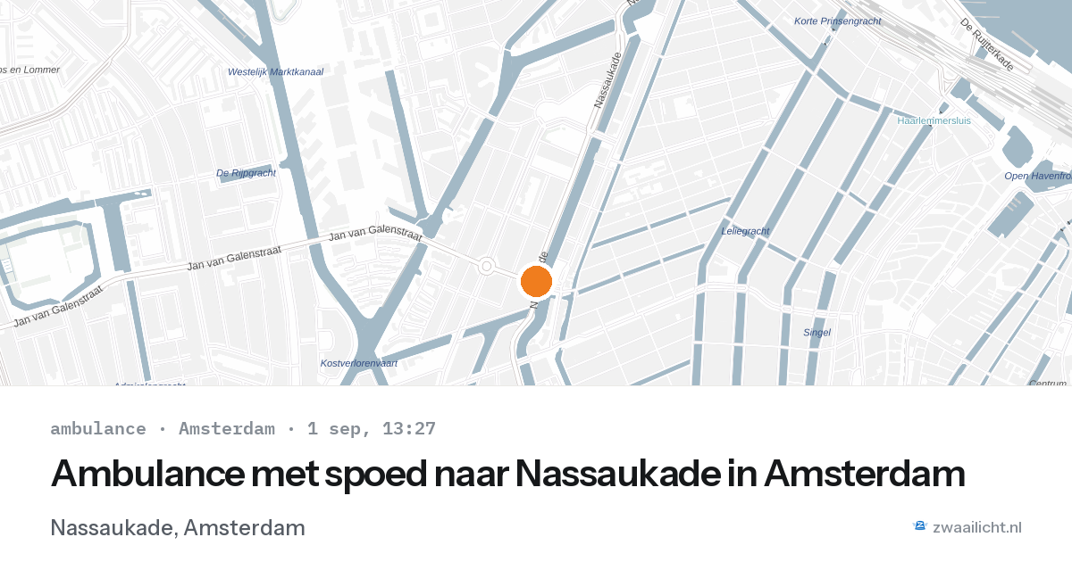 Ambulance met spoed naar Nassaukade in Amsterdam — 1 sep 2026