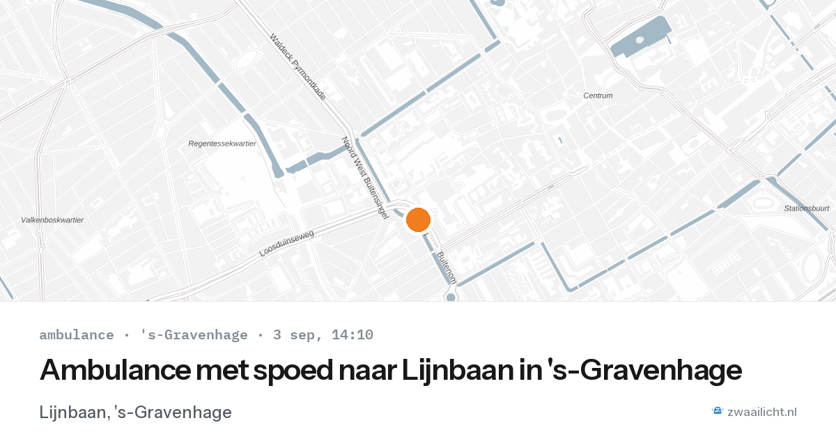 Ambulance met spoed naar Lijnbaan in 's-Gravenhage — 3 sep 2026