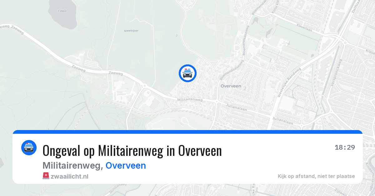 Ongeval op Militairenweg in Overveen — 19 mei 2026