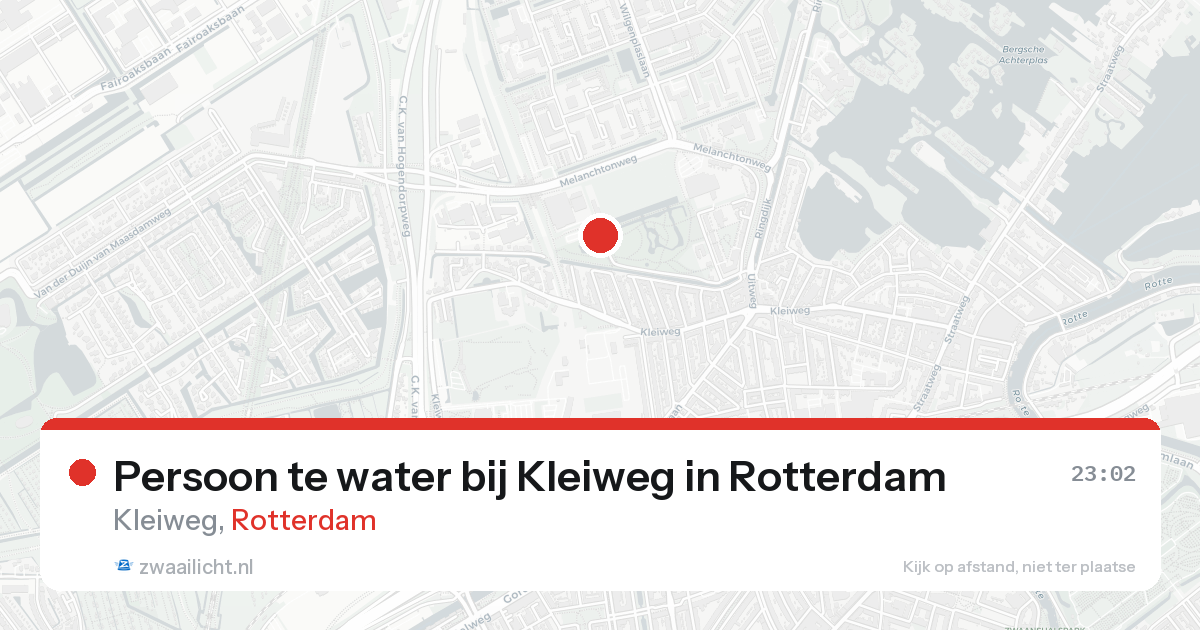 Persoon te water bij Kleiweg in Rotterdam — 18 aug 2026