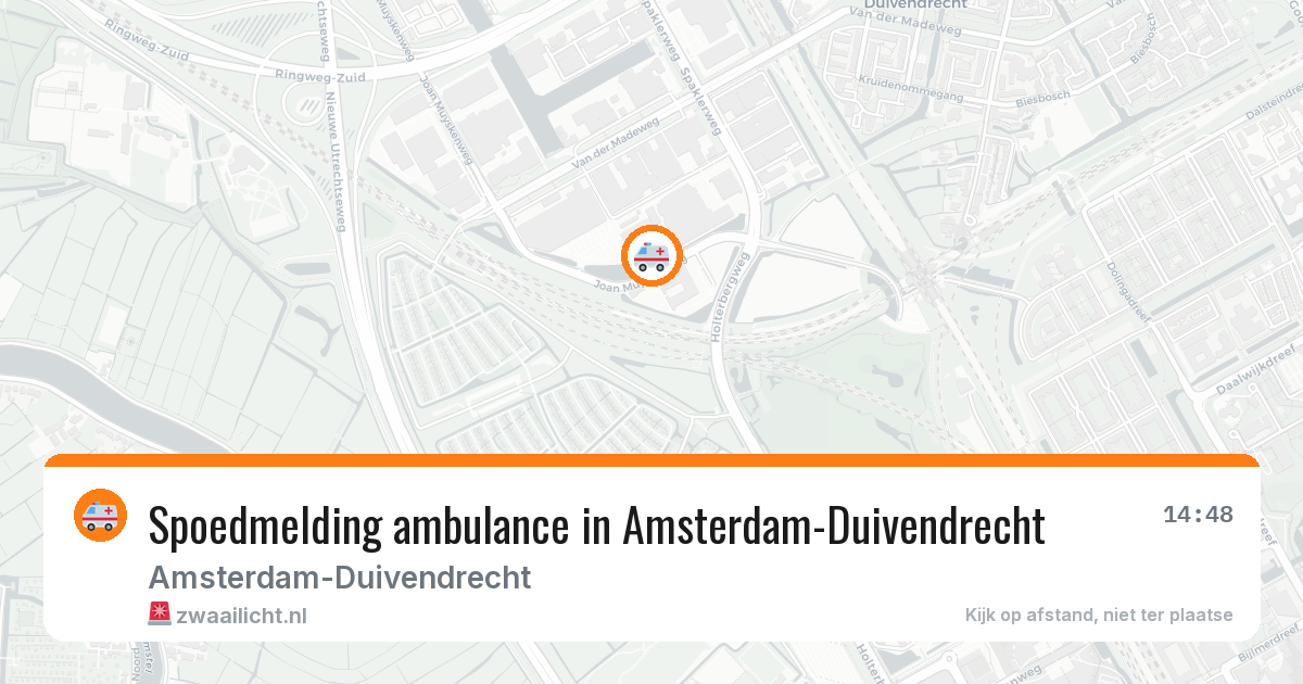 Spoedmelding ambulance in Amsterdam-Duivendrecht — 15 jul 2026