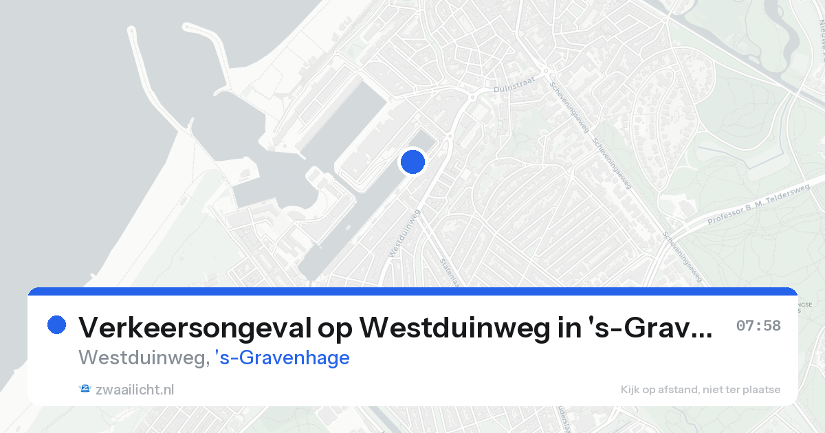 Verkeersongeval op Westduinweg in 's-Gravenhage — 25 aug 2026