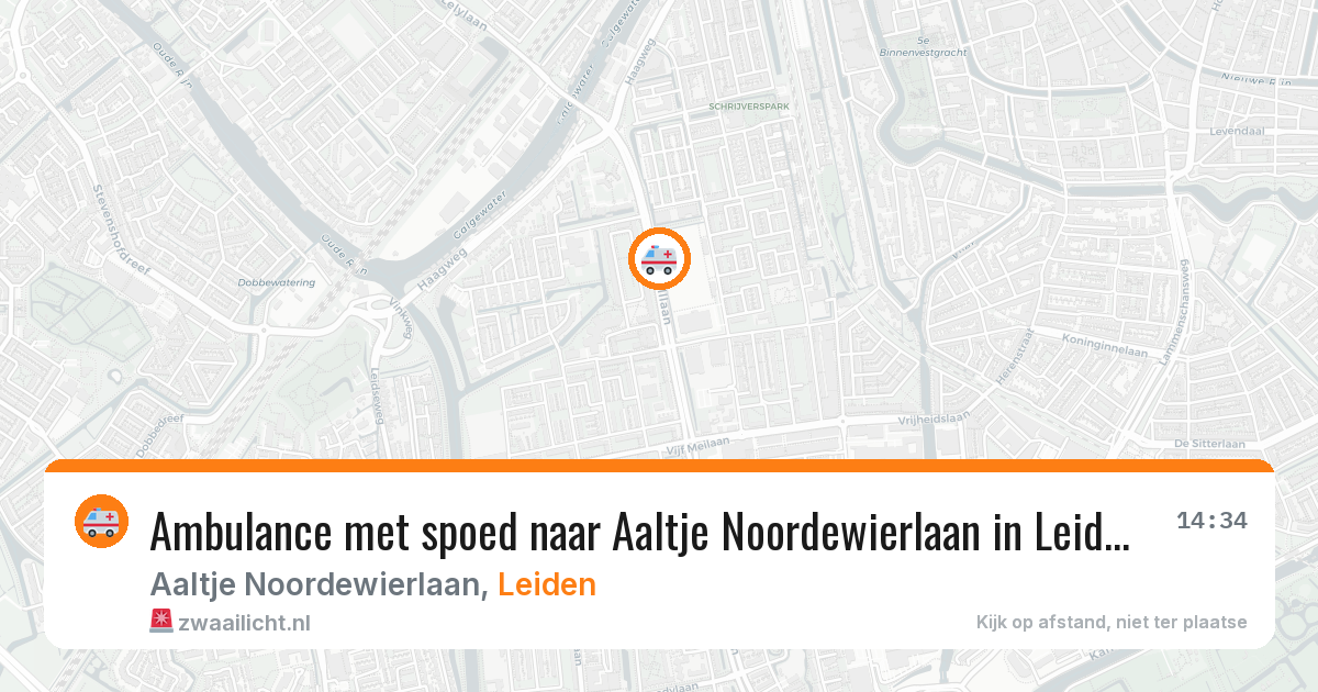 Ambulance met spoed naar Aaltje Noordewierlaan in Leiden — 2 aug 2026