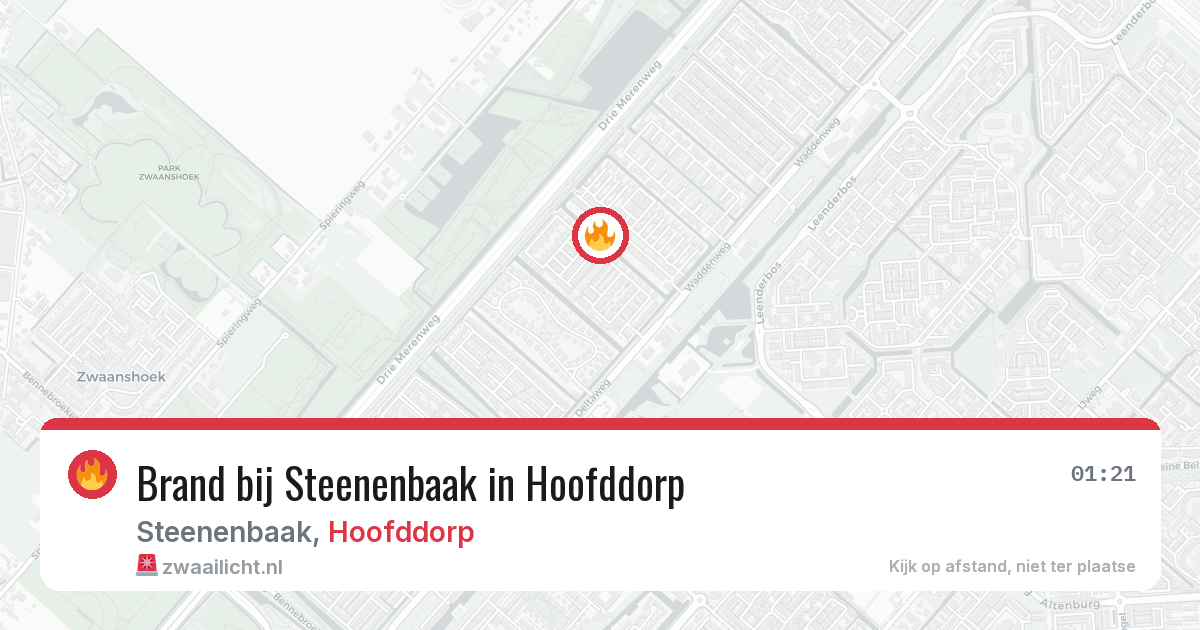 Brand bij Steenenbaak in Hoofddorp — 24 feb 2026